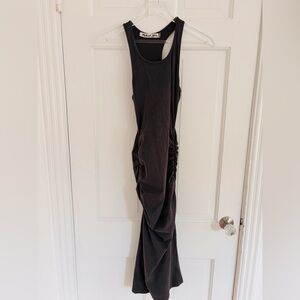 Michael Stars Gray Ruched Sleeveless Dress Size: S